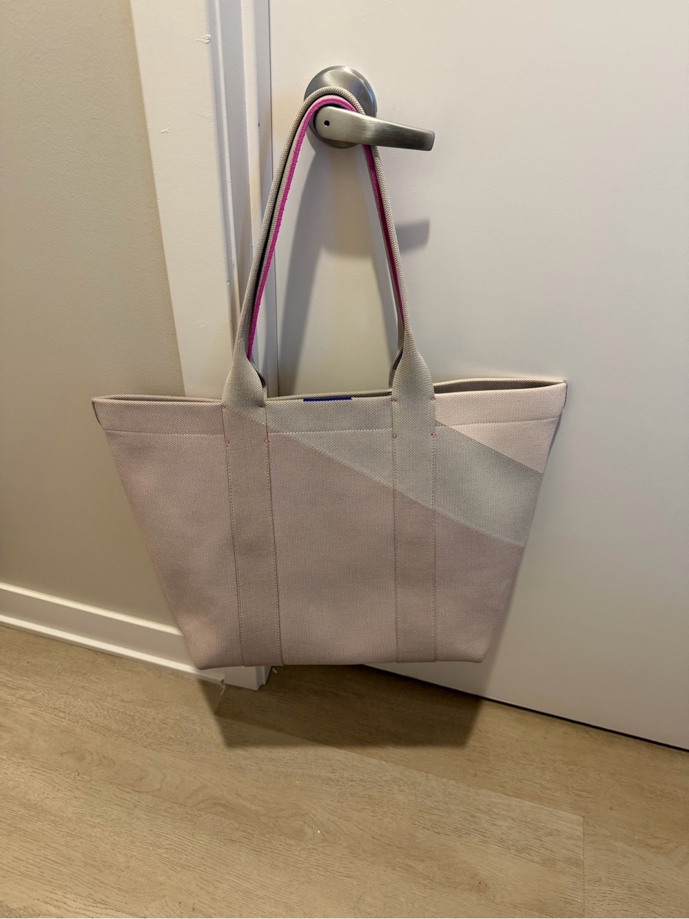 Rothy's Lilac OG Essential Tote with White and Grey Trim